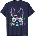 Happy Easter Hip Hop Bunny Tie Dye Sunglasses Men Boys Kids T-Shirt - Navy Blue