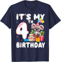 4 Year Old Koala Lover Themed It's My 4th Birthday T-Shirt - Navy Blue