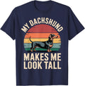 My Dachshund Makes Me Look Tall T-Shirt - Navy Blue