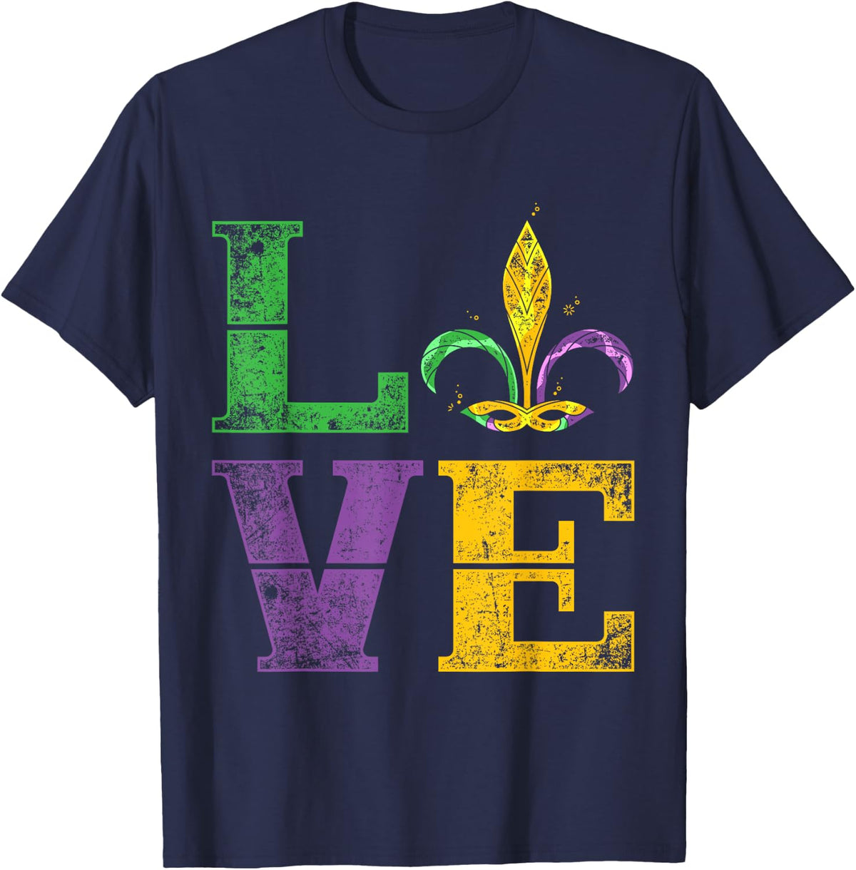 Carnival Parade Love Men Women Gift Party Mardi Gras T-Shirt - Navy Blue