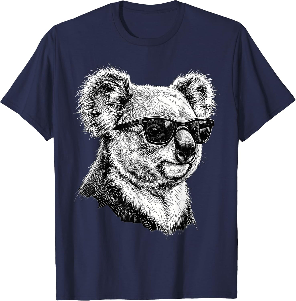 Koala Sunglasses Illustration Potrait Cute Koala Bear Animal T-Shirt - Navy Blue