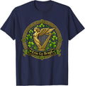 Erin Go Bragh Irish Celtic Harp Shamrock St. Patrick's Day T-Shirt - Navy Blue