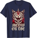 Meow Punk Rock Music Festival Rebel Funny Punker T-Shirt - Navy Blue