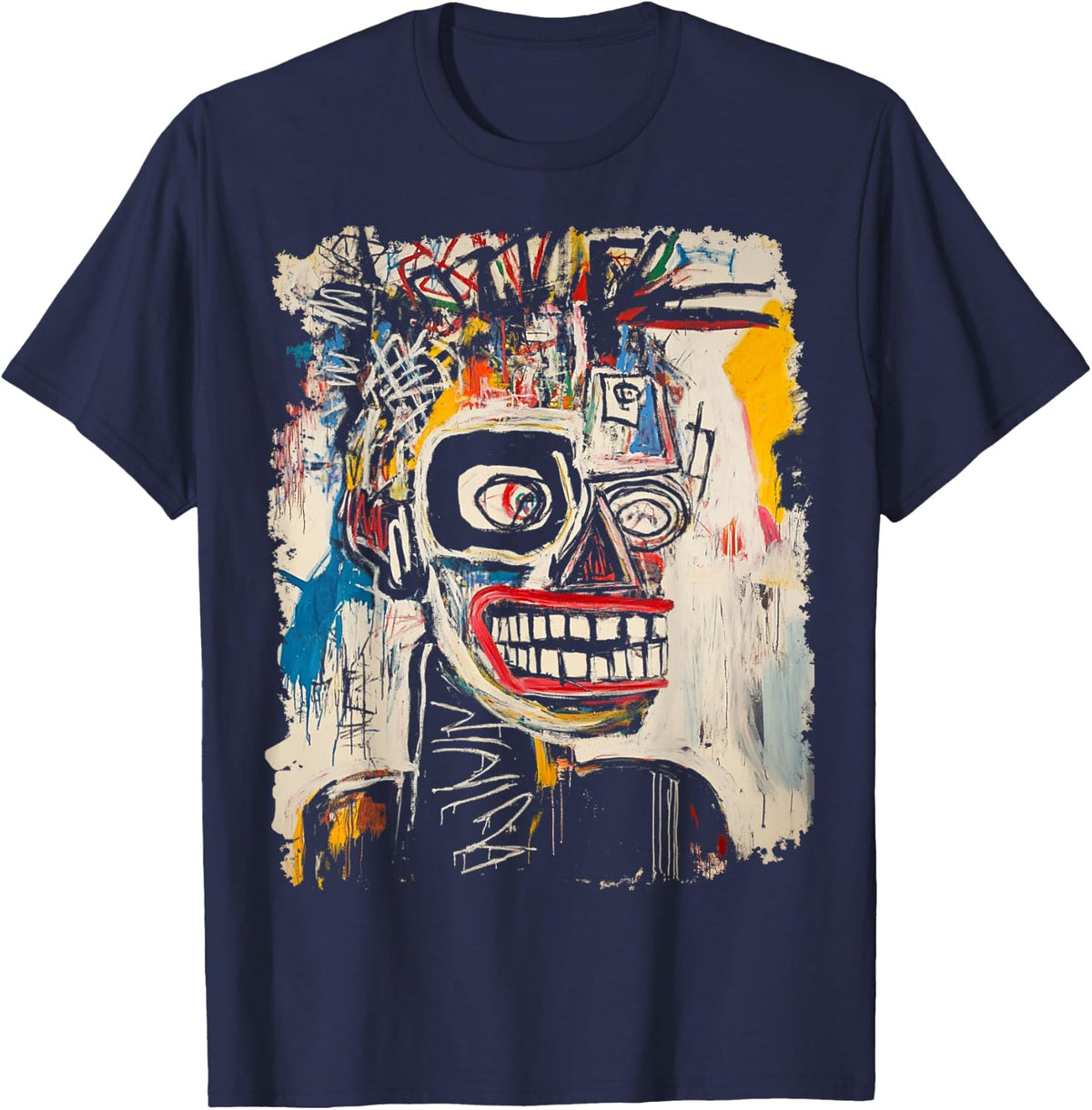 Abstract Face Art Gallery T-Shirt - Navy Blue