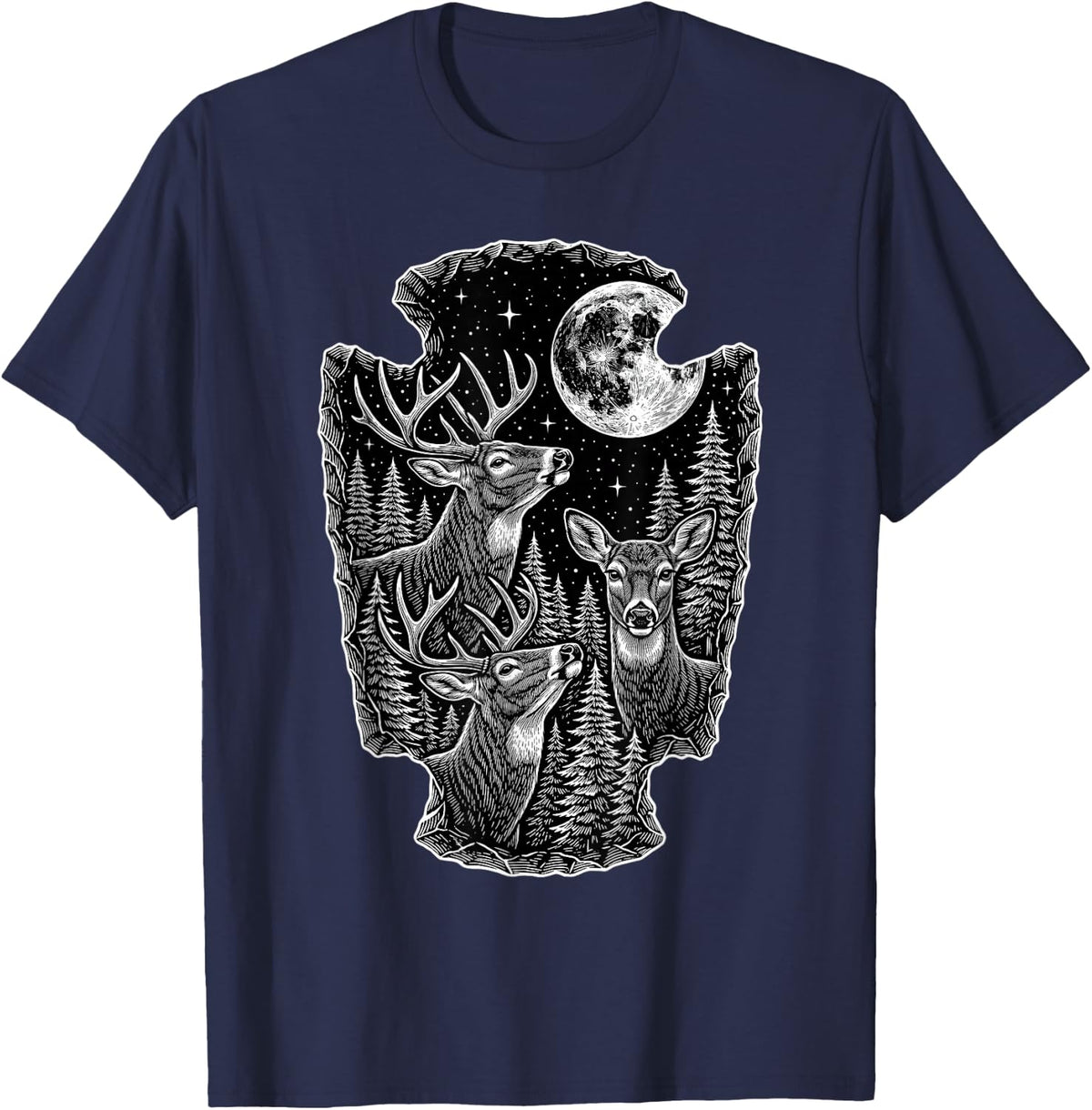 Arrowhead Collector Whitetail Arrowhead Hunting T-Shirt - Navy Blue