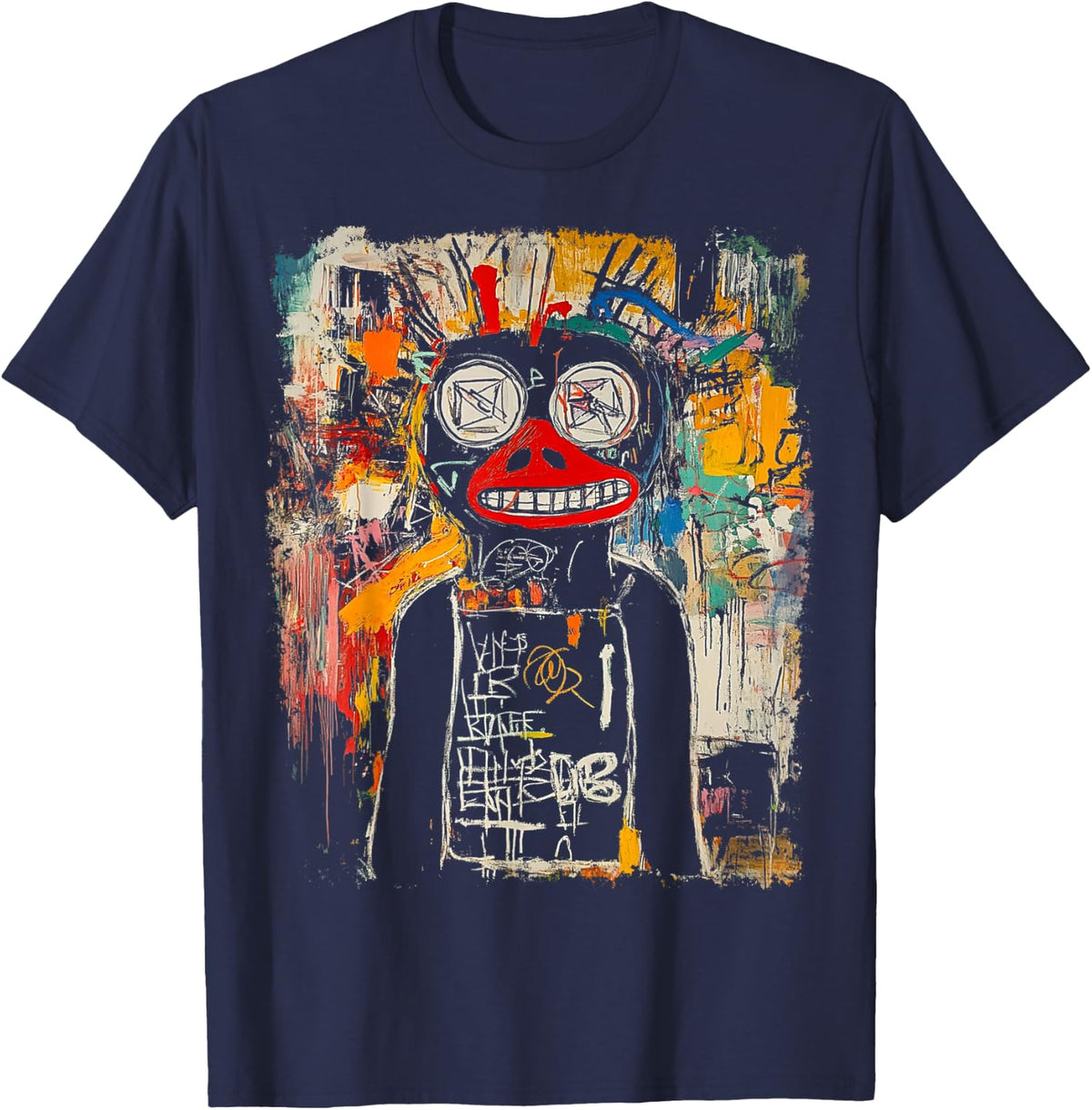 Graffiti Shirts For Men Urban Street Art Graphic T-Shirt Tee - Navy Blue