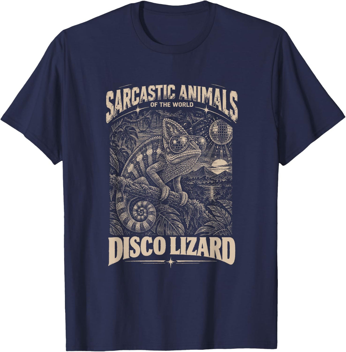 Chameleon Sarcastic Animal Names Funny T-Shirt - Navy Blue