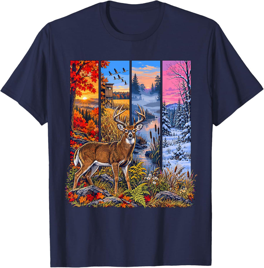 Whitetail Buck T-Shirt - Navy Blue