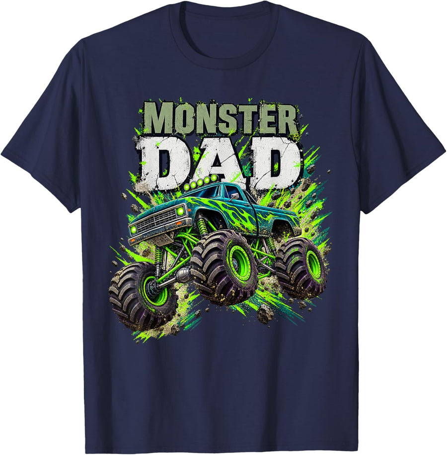 Monster Truck Dad Family Matching Monster Truck Lovers T-Shirt - Navy Blue