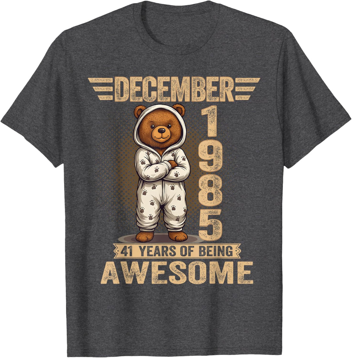 41 Year Old December 1985 Teddy Bear 41th Birthday Women T-Shirt - Dark Heather Grey