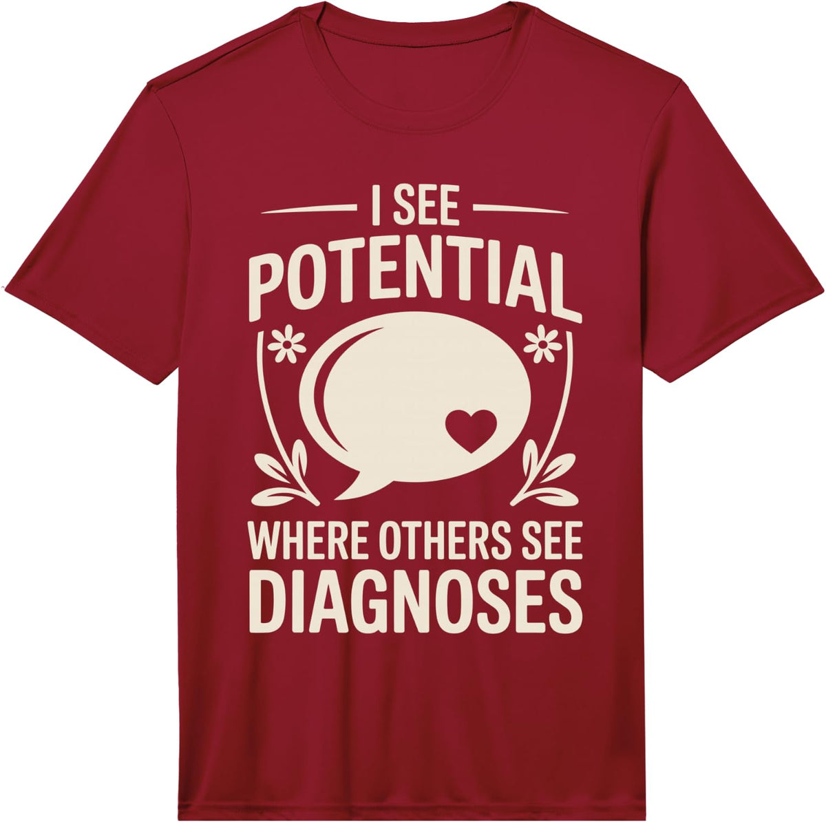Men's Where Others See Diagnoses Speech Language Pathologist Performance T-Shirt - Red