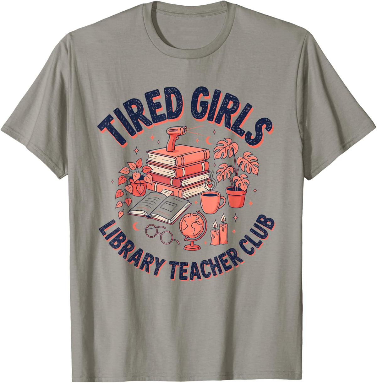 Library Teacher School Librarian Media Specialist Club T-Shirt - Slate Grey