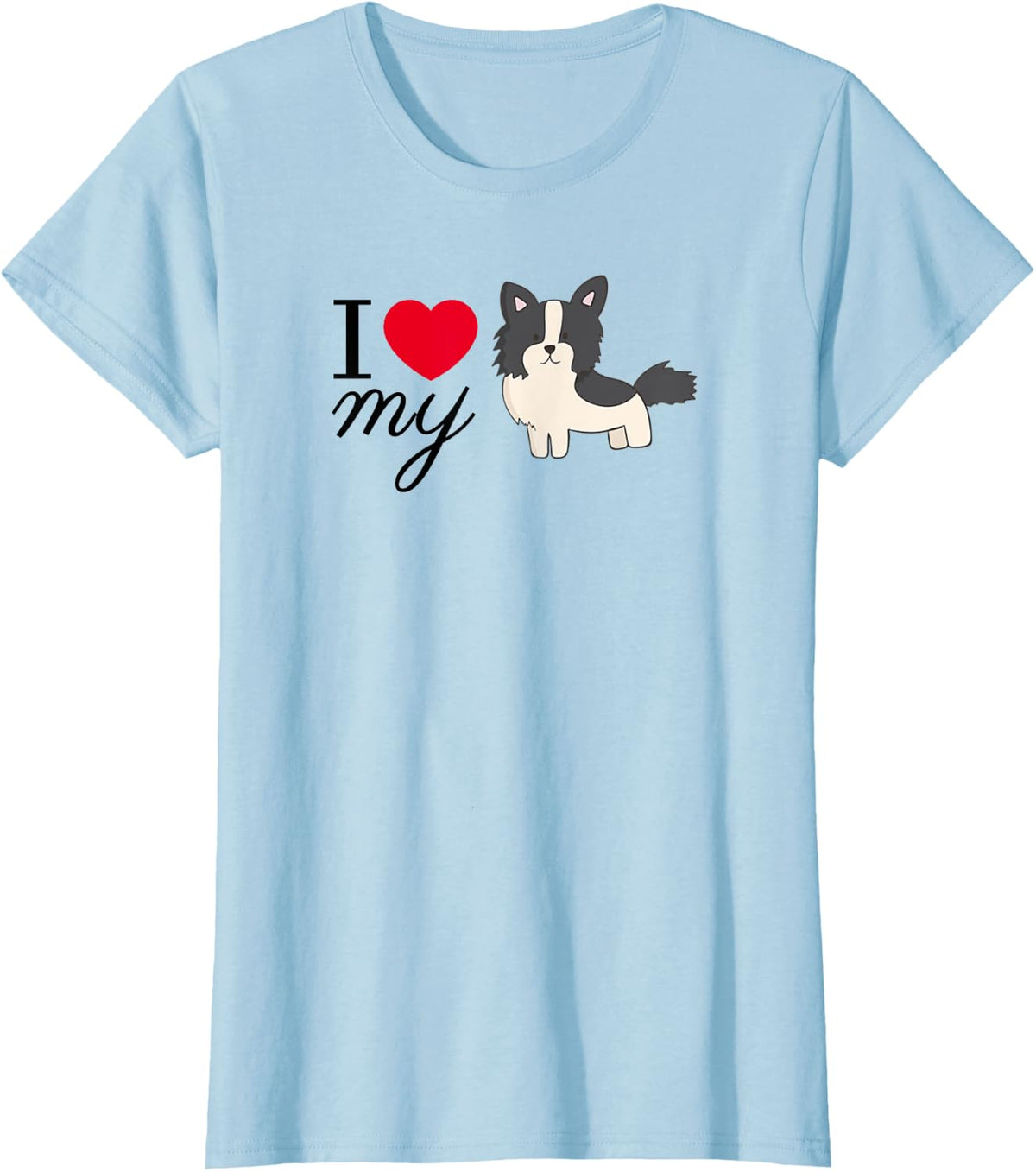 I Love my Border Collie T-Shirt - Baby Blue