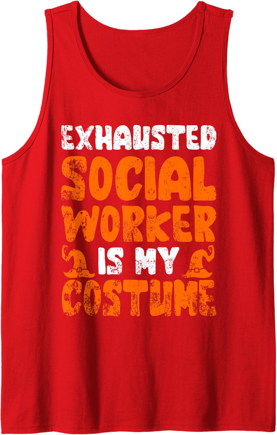 Social Worker Halloween Funny Social Work Costume Sleeveless Tank Top - Red