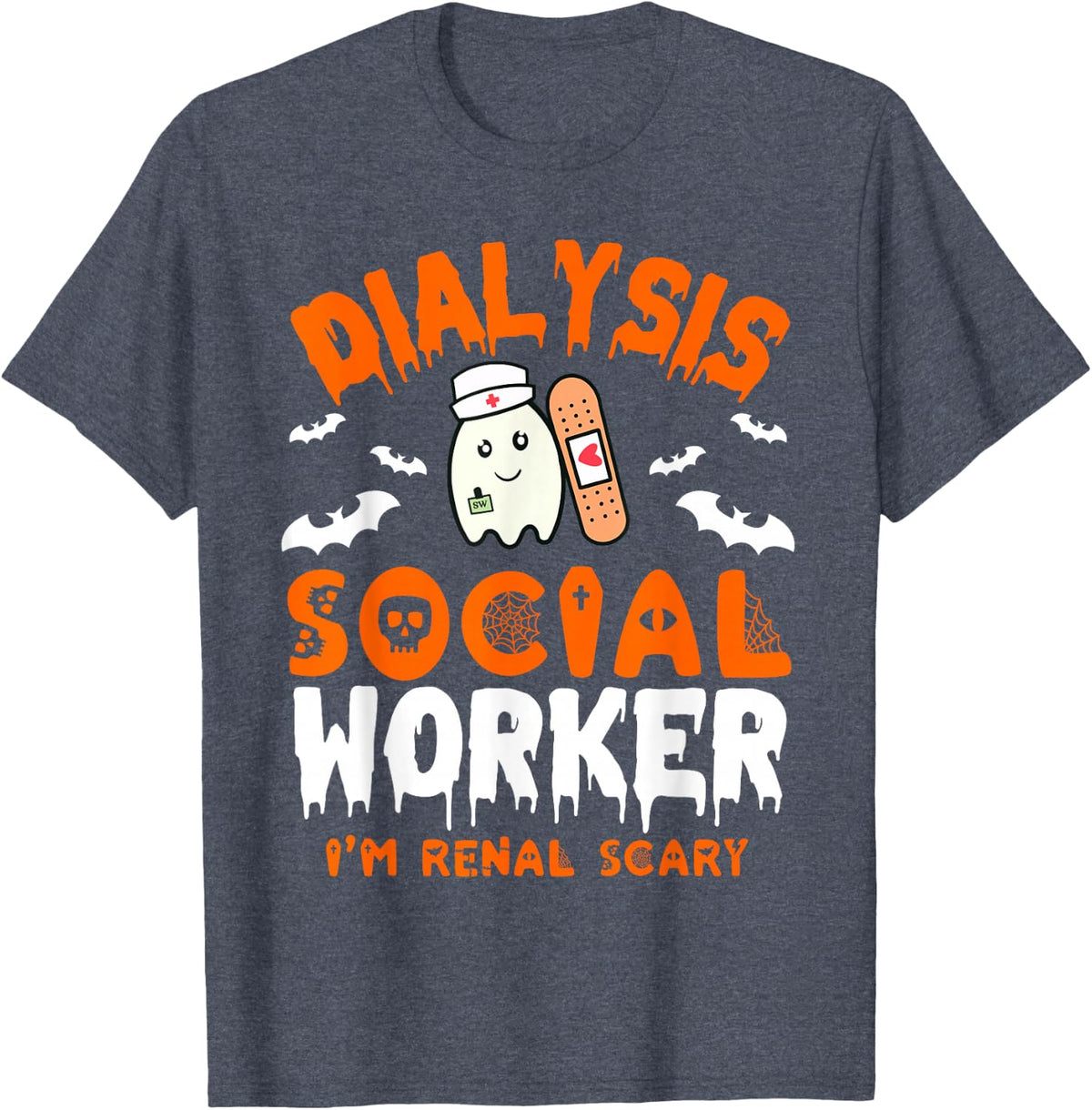 Social Work Dialysis Shirts Halloween Dialysis Social Worker T-Shirt - Heather Blue