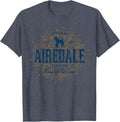 Vintage Airedale Terrier Retro Tees T Shirts for Dog Lovers - Heather Blue