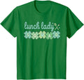 Lunch Lady Squad St Patricks Day School Cafeteria Clover T-Shirt - Kelly Green