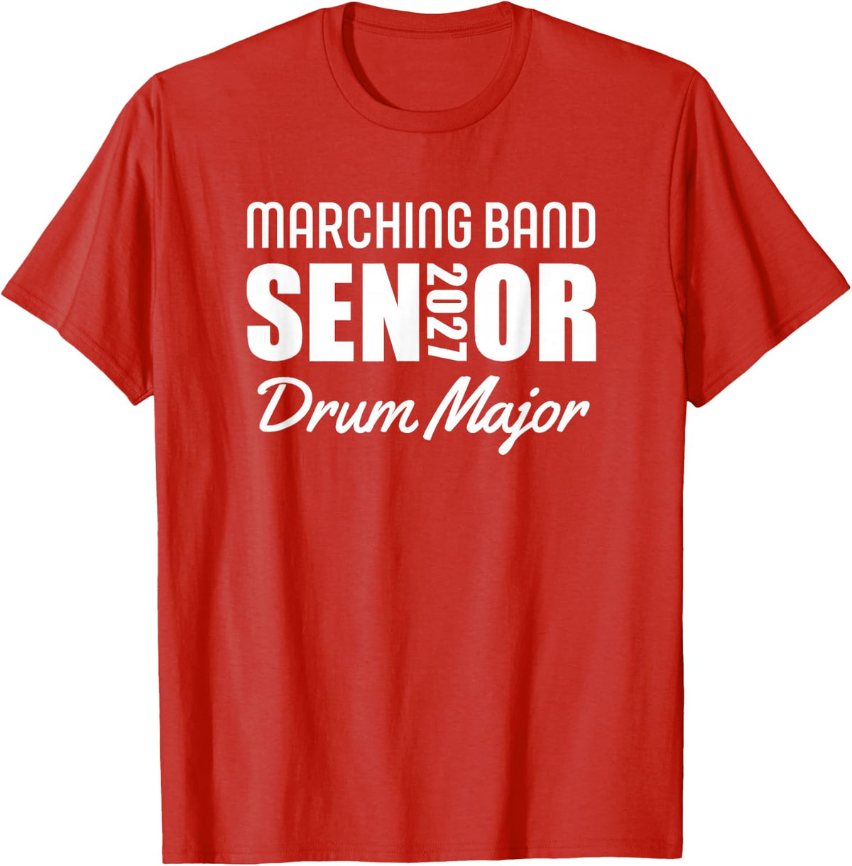 2027 Senior Drum Major Marching Band T-Shirt - Red