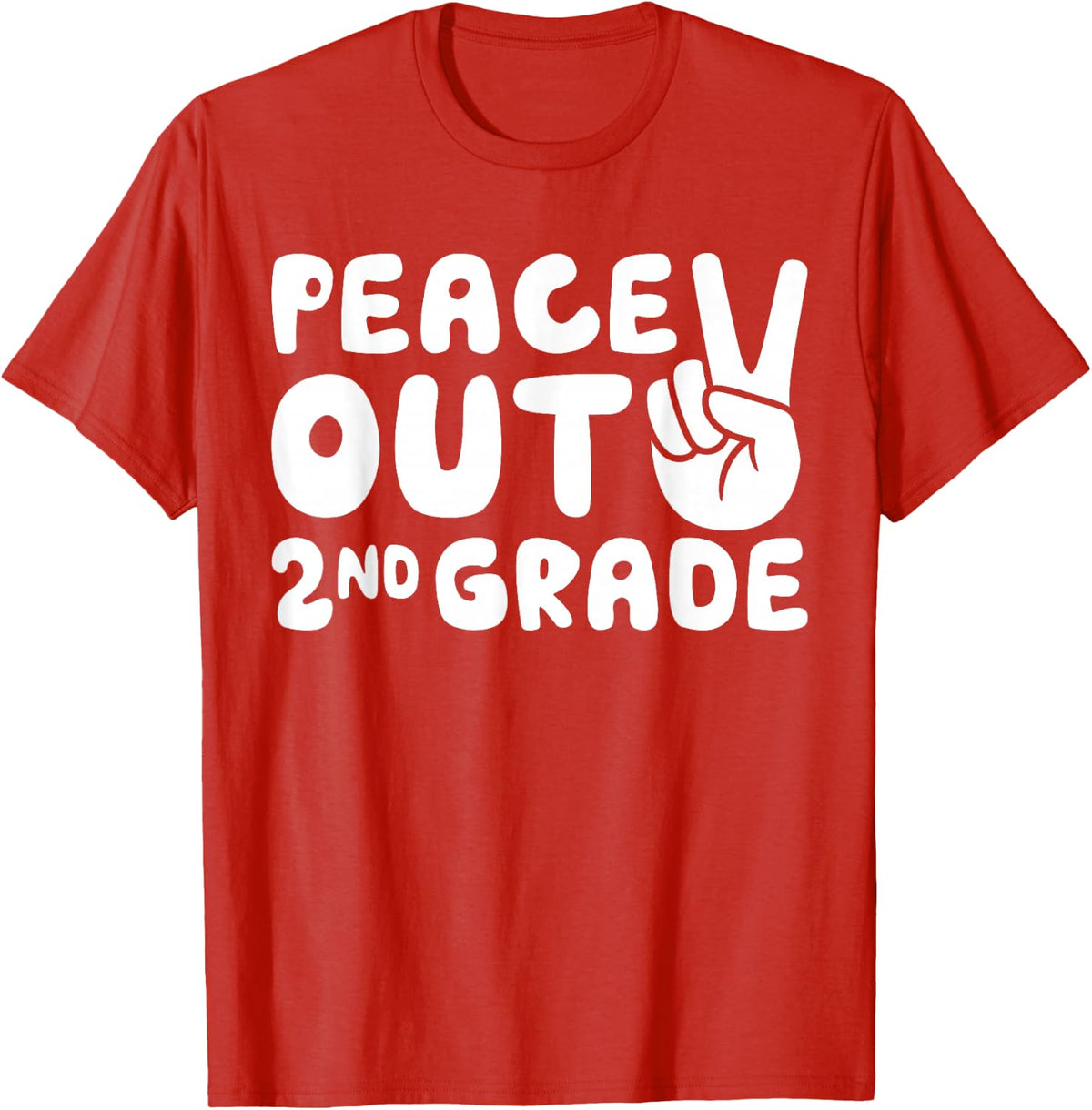 Peace Out 2nd Grade Shirt Second Grade Boy Girl Graduation T-Shirt - Red