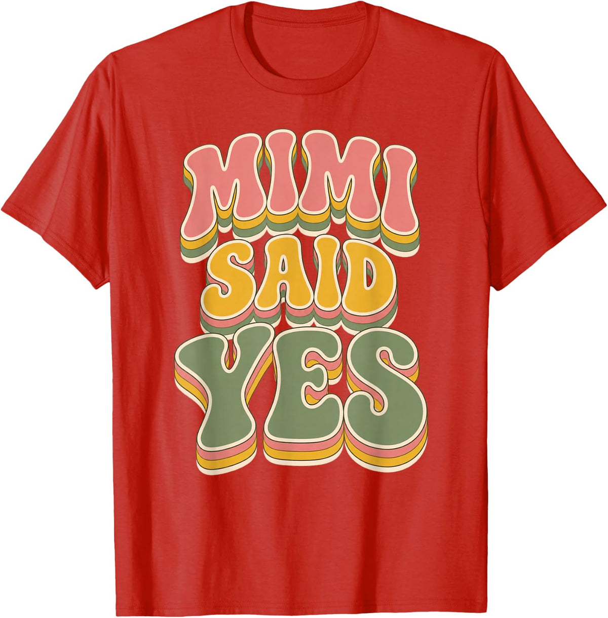 Funny Mimi Grandma Spoiled Grandkids Retro Grandmother T-Shirt - Red