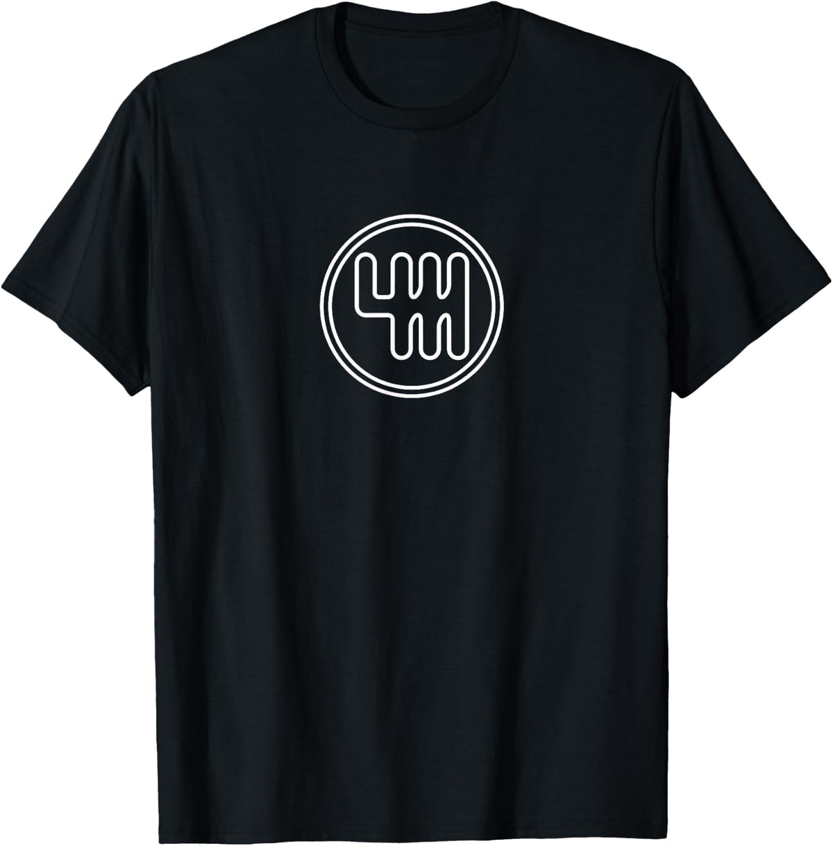 Manual Transmission Shift Pattern Outline 6 Speed T-Shirt - Black