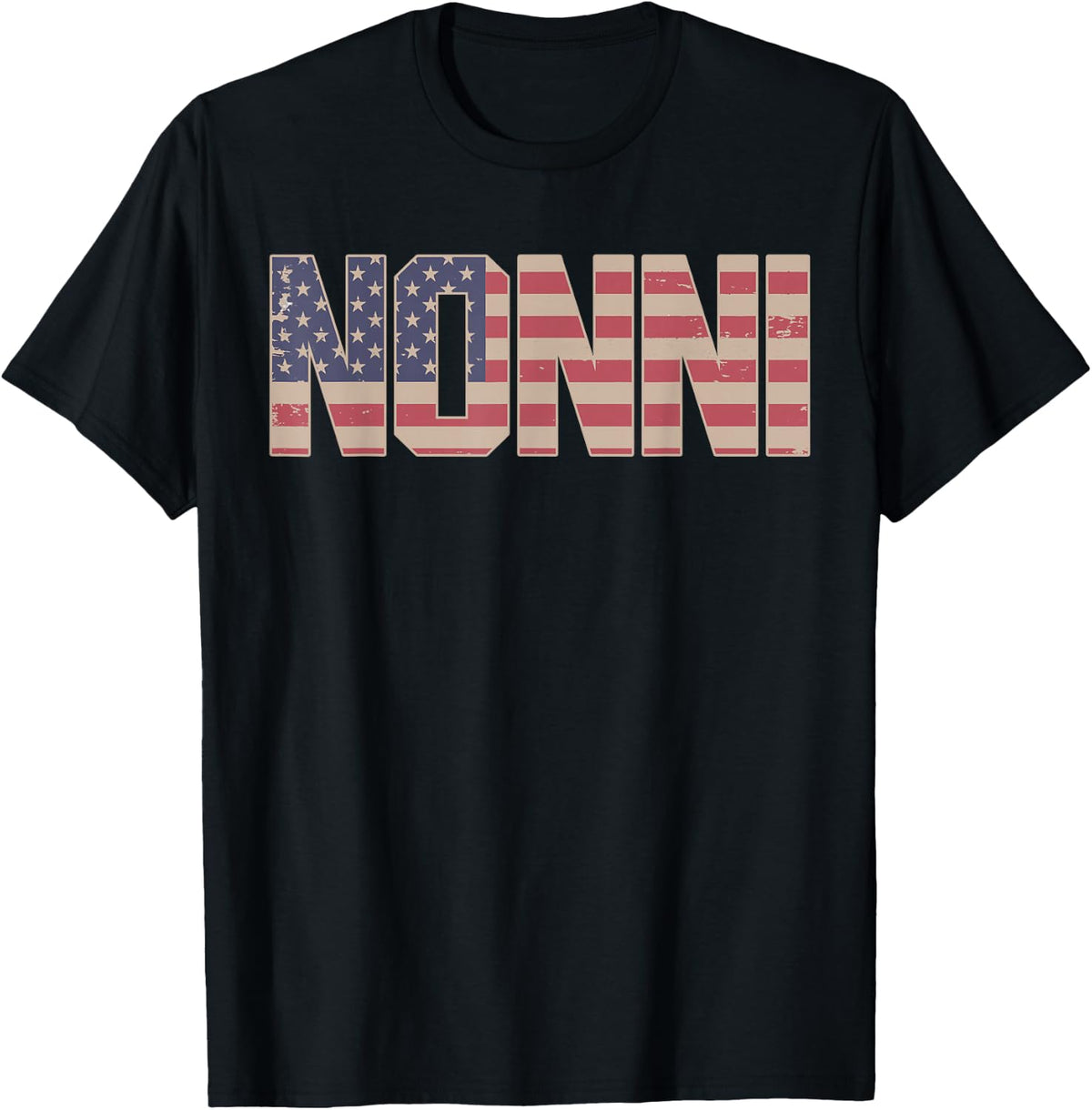 Funny Nonni American Flag Mother's Day Women T-Shirt - Black