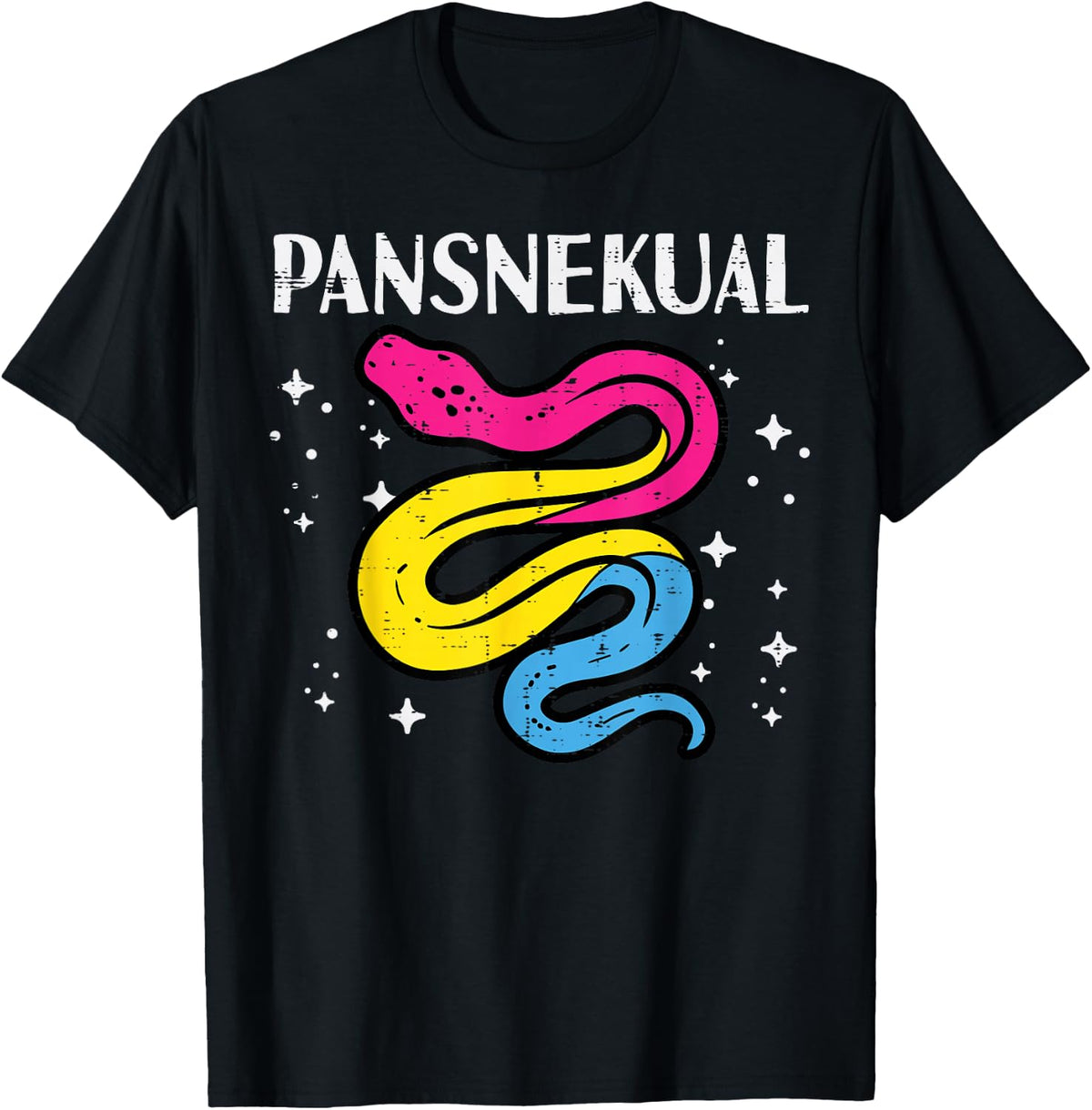 Pansexual Snake Pansnekual Pan Pride Flag Lgbt Men Women Kid T-Shirt - Black