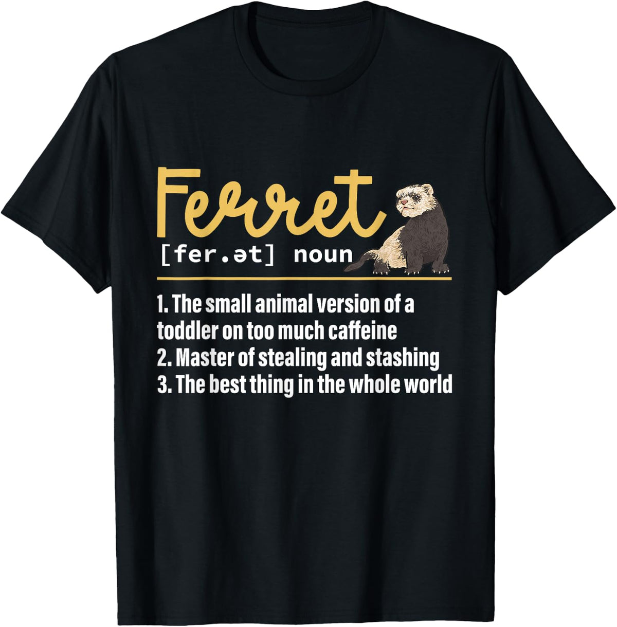 Ferret Owner Ferret Definition T-Shirt - Black