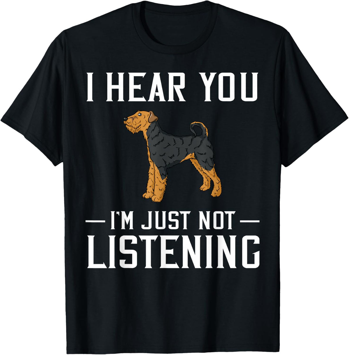Airedale Terrier Dog Puppy Owner Lover T-Shirt - Black