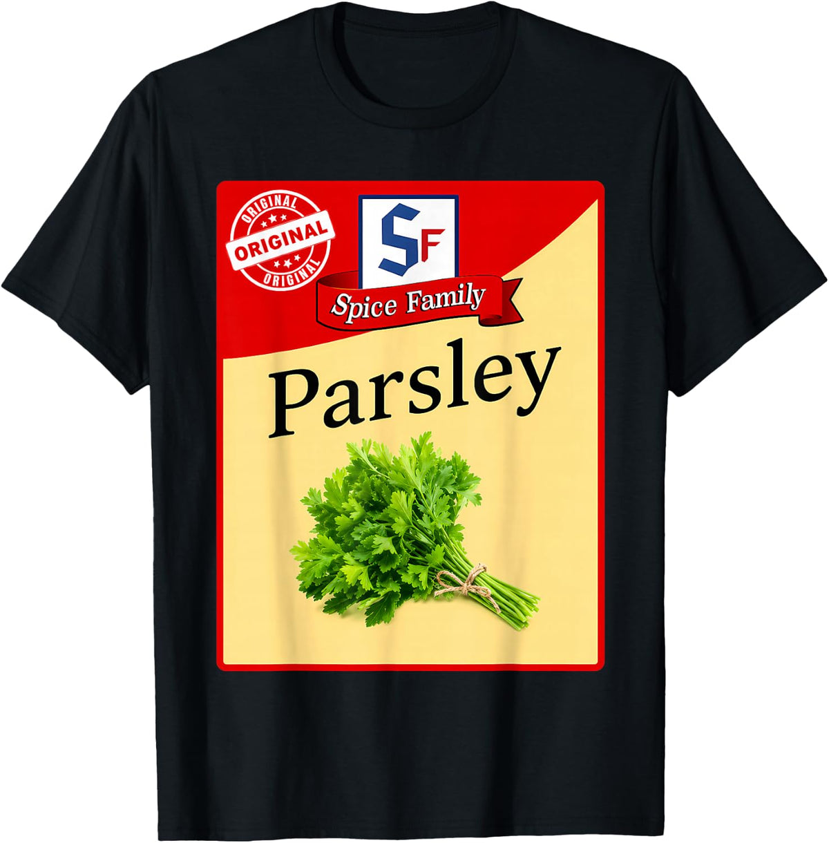 Parsley Spice Family Condiment Family Matching Costume T-Shirt - Black