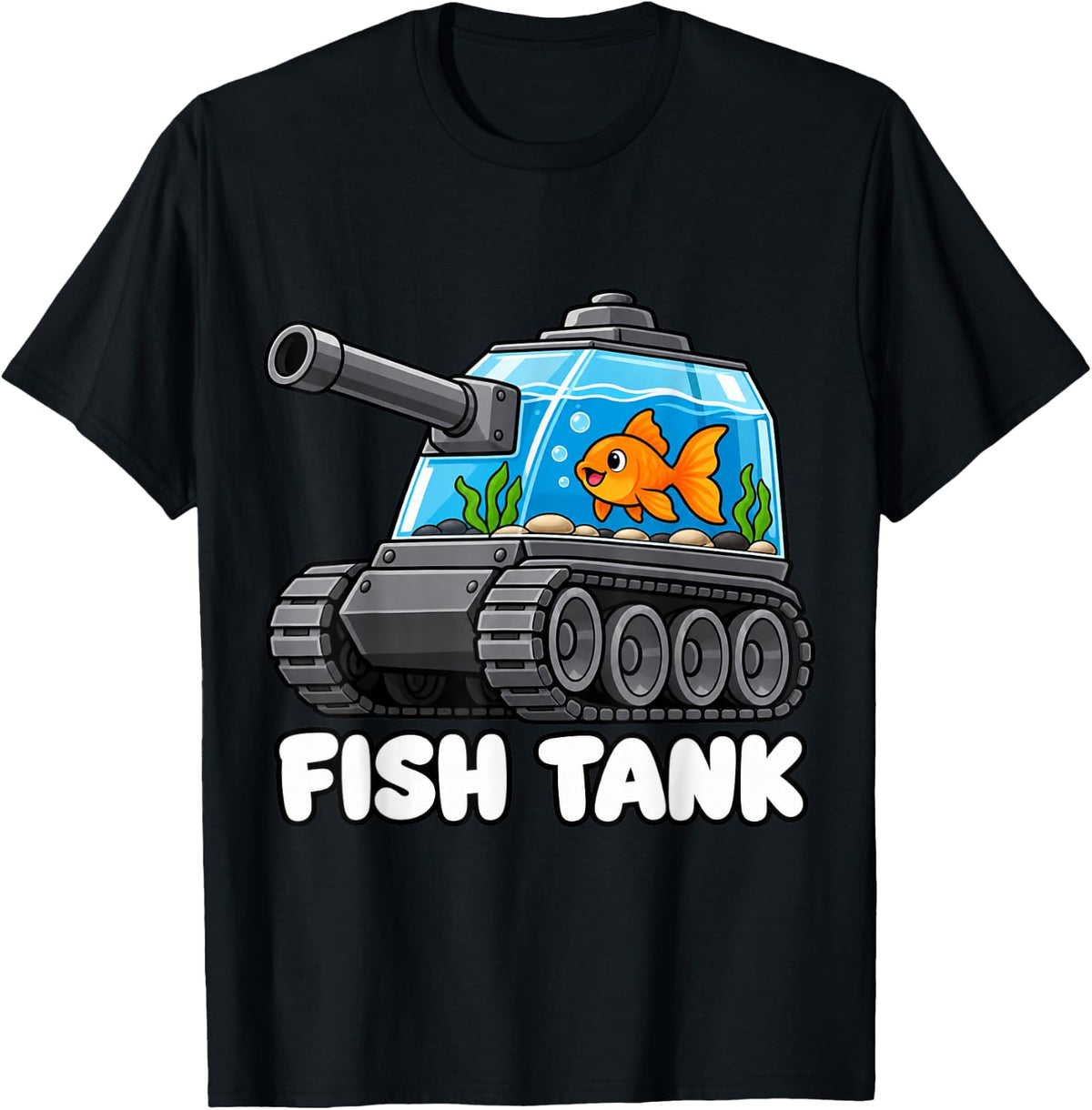 Fish Tank Funny Aquarium Goldfish T-Shirt - Black