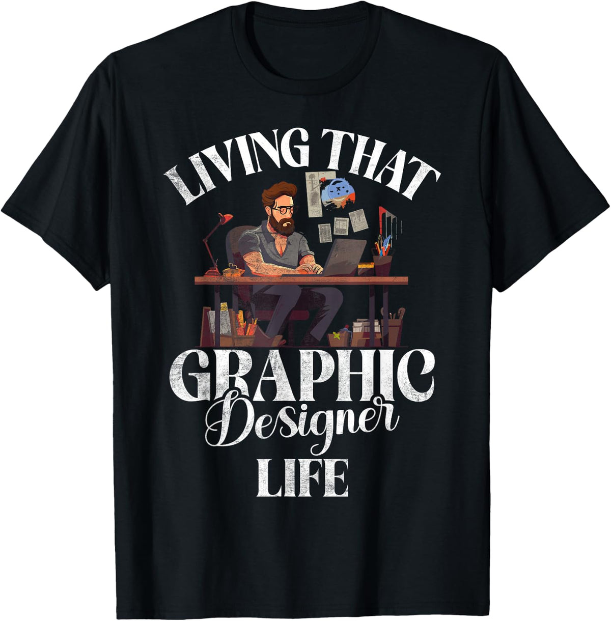 Living that Graphic Designer Life Graphic Designer T-Shirt - Black