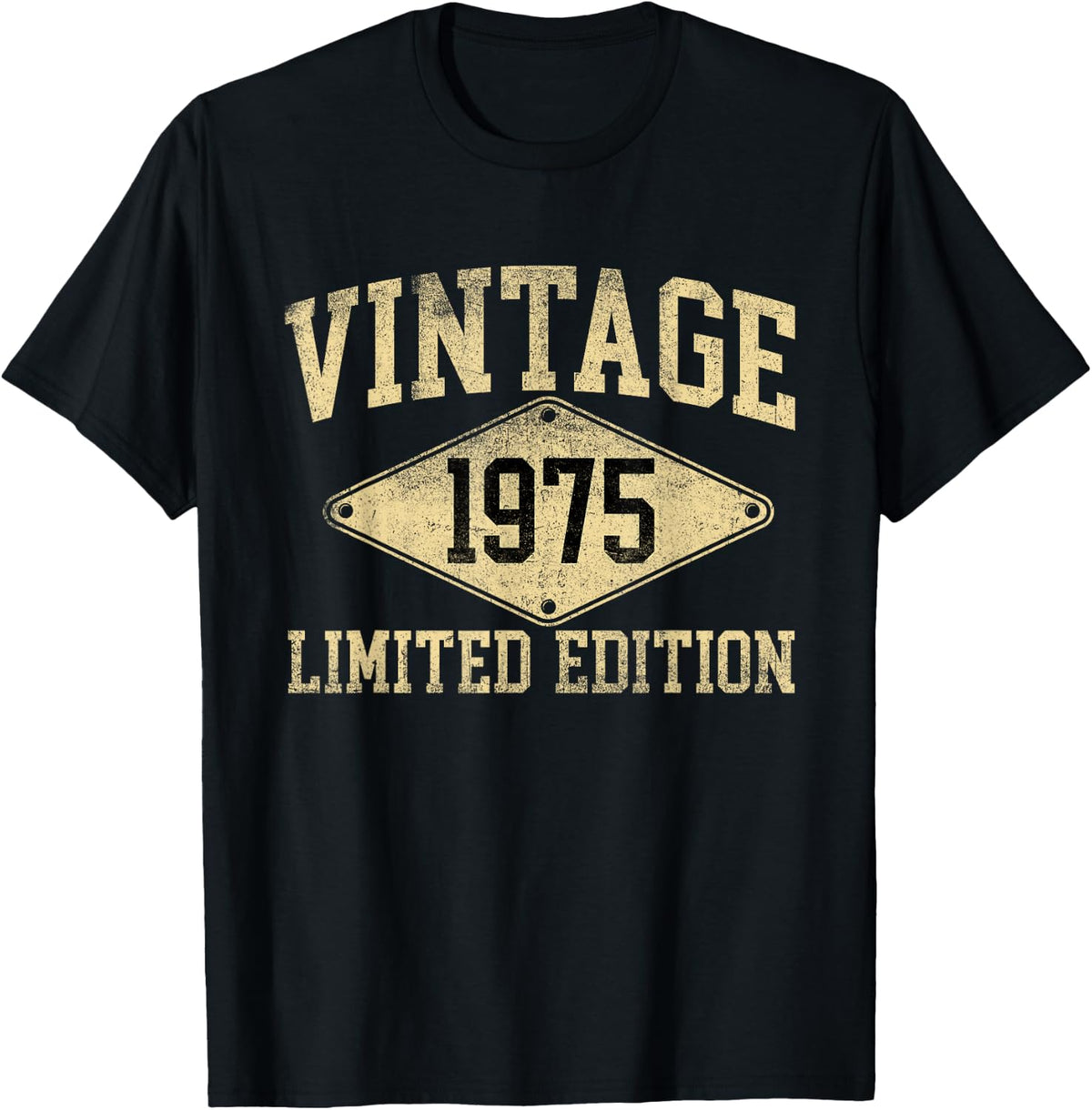 Vintage 1975 Limited Edition Birth Year Birthday Tee T-Shirt - Black