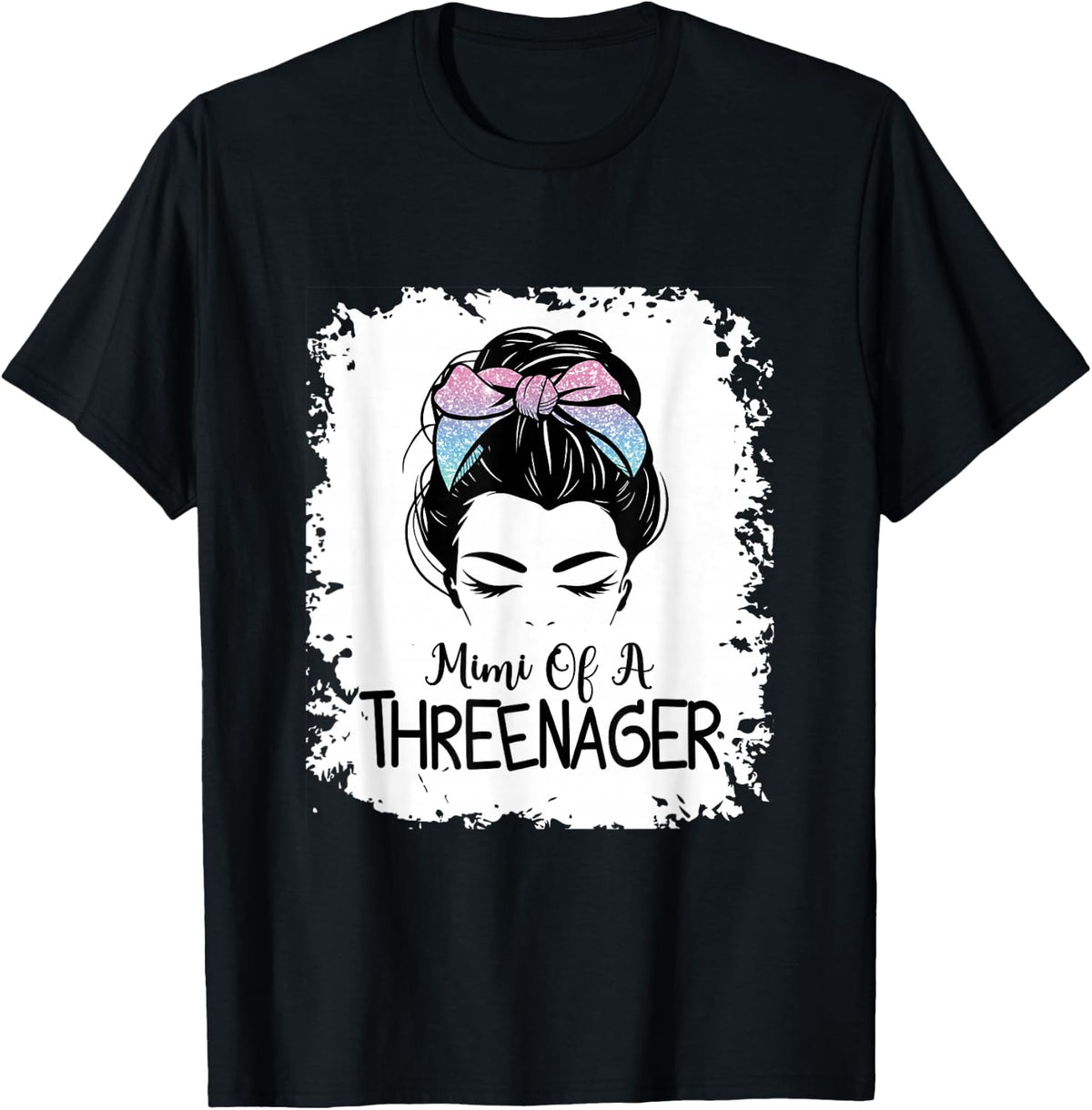 Mimi Of A Threenager Girl Mimi Birthday 3 Years T-Shirt - Black