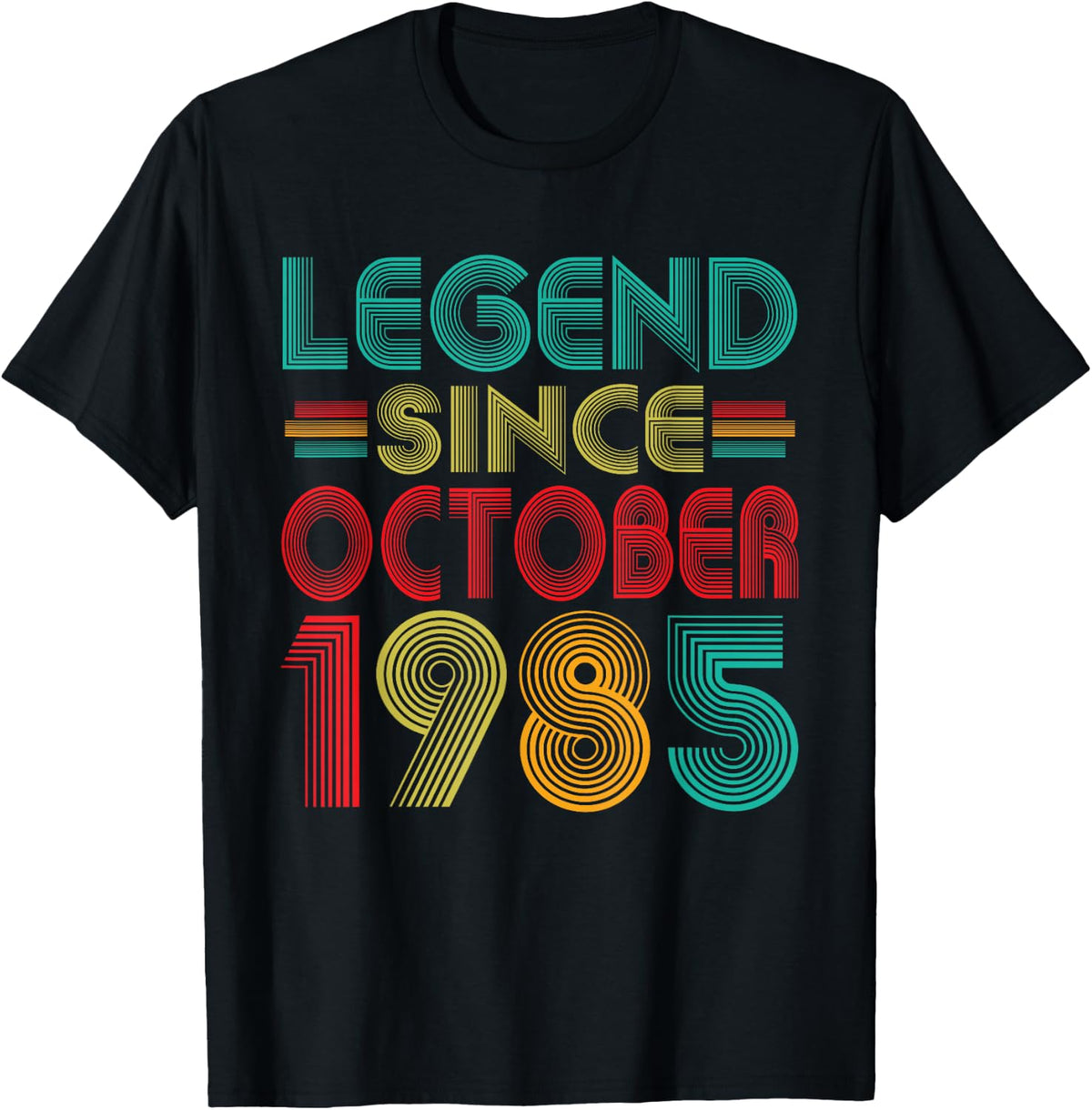 Legend Since October 1985 Years 41st Bday Funny Vintage T-Shirt - Black