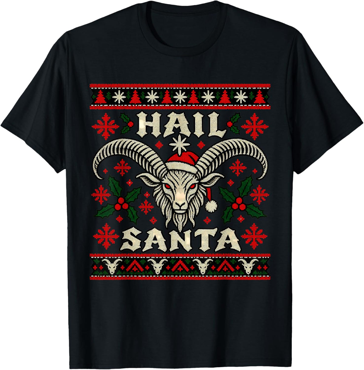 Hail Santa Winter Solstice Yule Pagan Christmas Paganism T-Shirt - Black