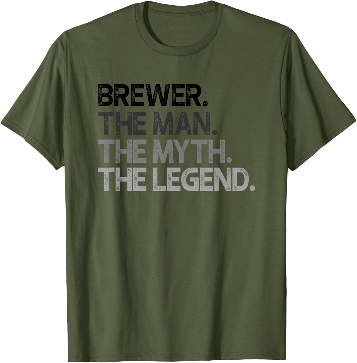 Mens Brewer Gift Man Myth The Legend T-Shirt - Olive Green