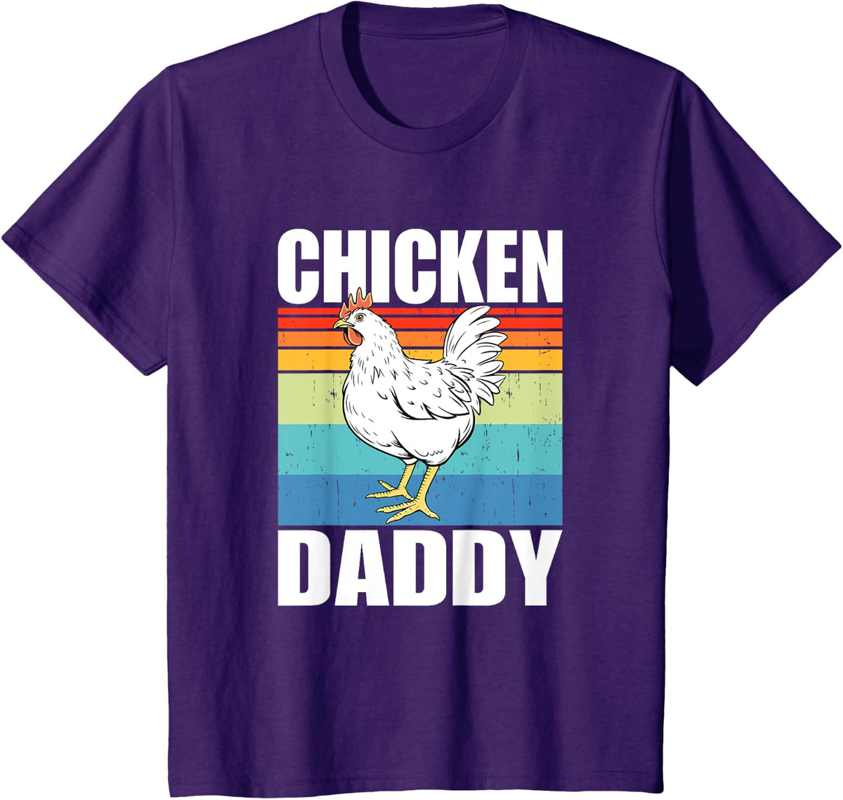 Retro Chicken Daddy T-Shirt - Purple