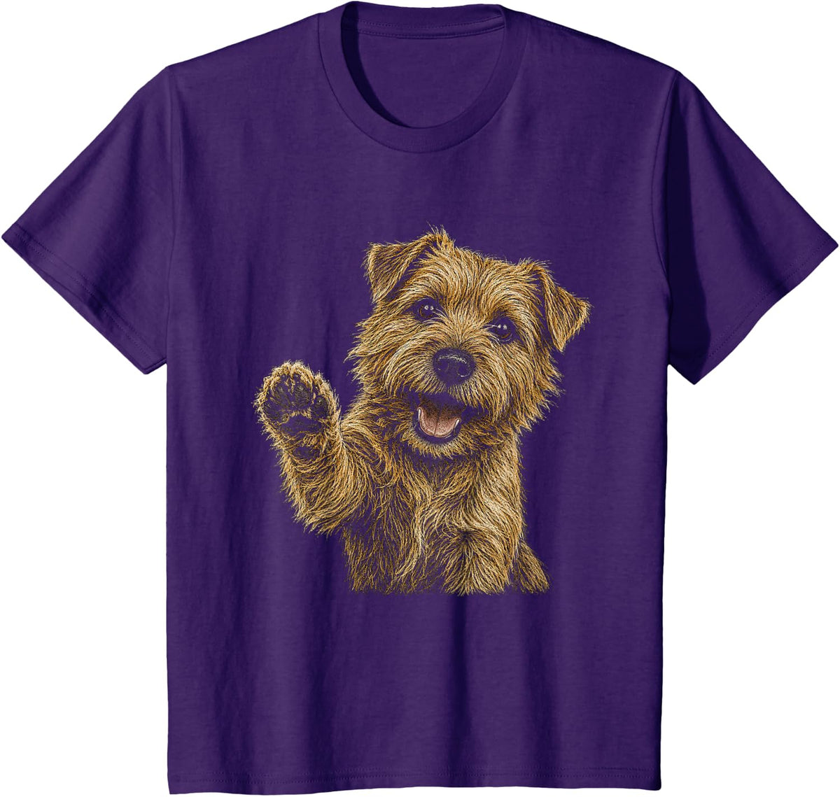 Norfolk Terrier Artwork Graphic T-Shirt - Purple