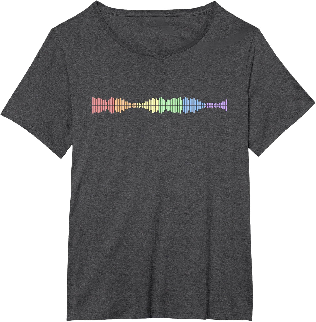 Pastel Music Waves Pride Subtle LGBT Rainbow Gay Rights T-Shirt - Dark Heather Grey
