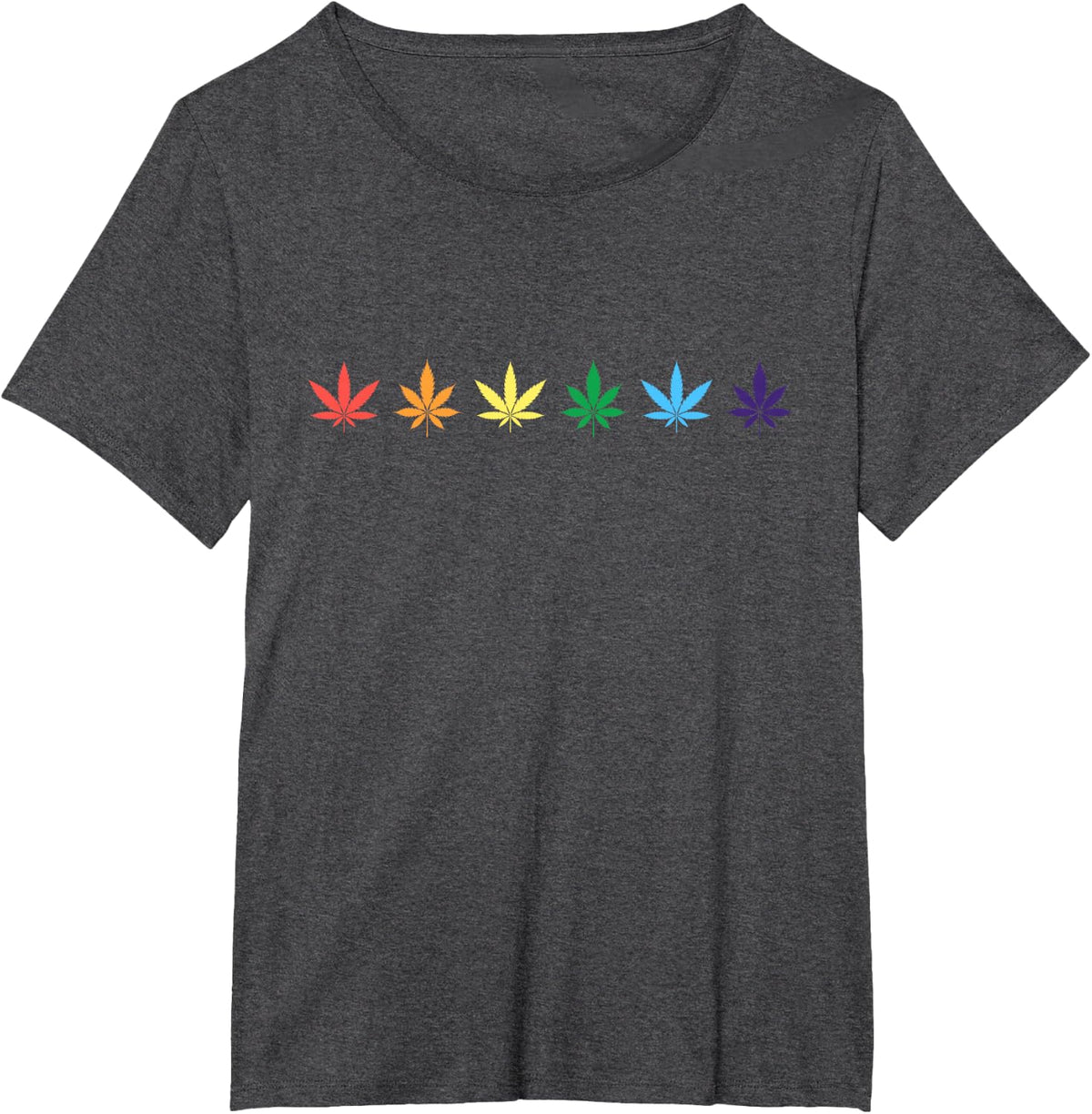 Rainbow Marijuana Cannabis Weed LGBT Pride Ally T-Shirt - Dark Heather Grey
