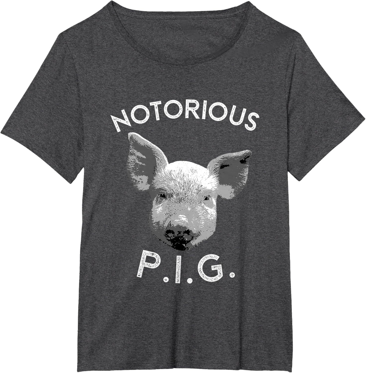 Notorious PIG Funny Pet Pig Lover Cute Farmer Gift T-Shirt - Dark Heather Grey