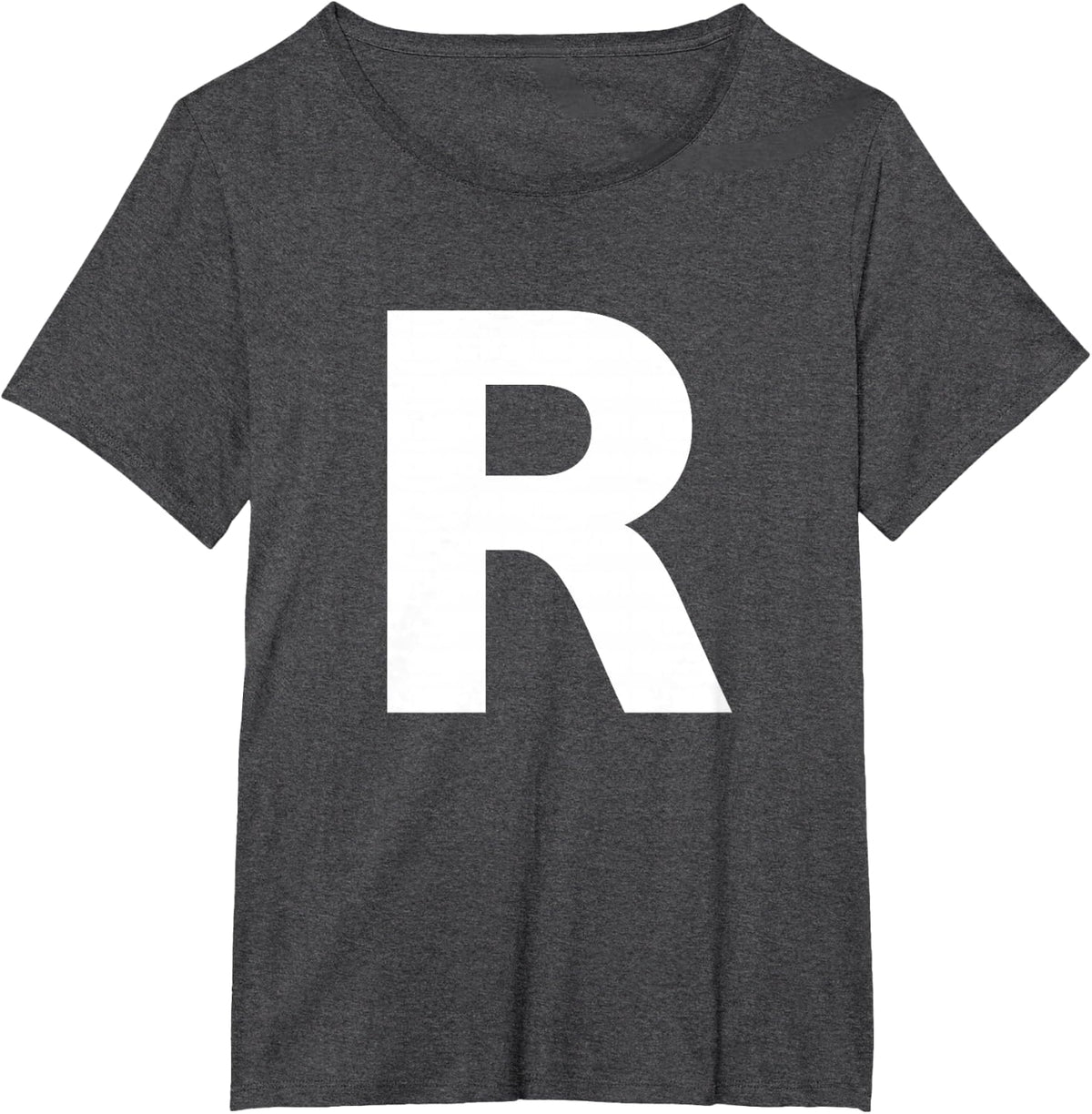Alphabet Letter R (capital upper case) Tee Shirt T-Shirt - Dark Heather Grey