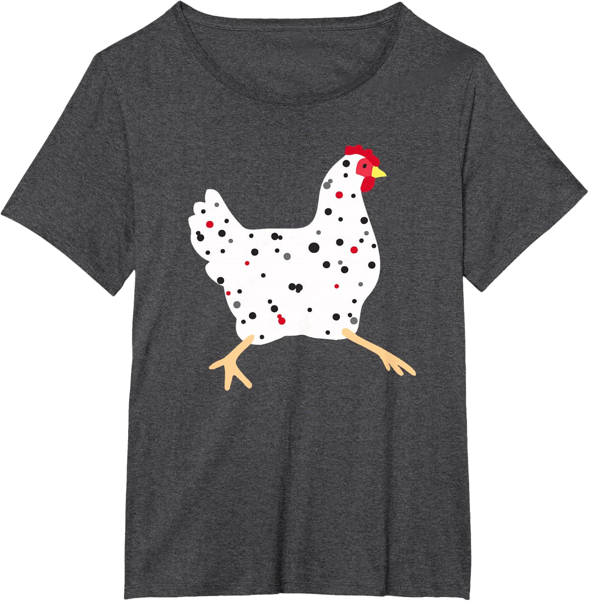 Chicken Hen Cute Polka Dot Chicken T-Shirt - Dark Heather Grey