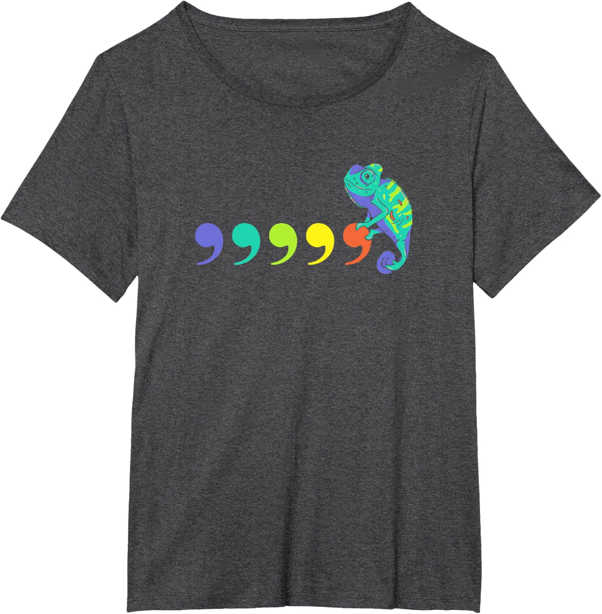 Reptile Lizard Animal Herpetologist Chameleon Comma T-Shirt - Dark Heather Grey