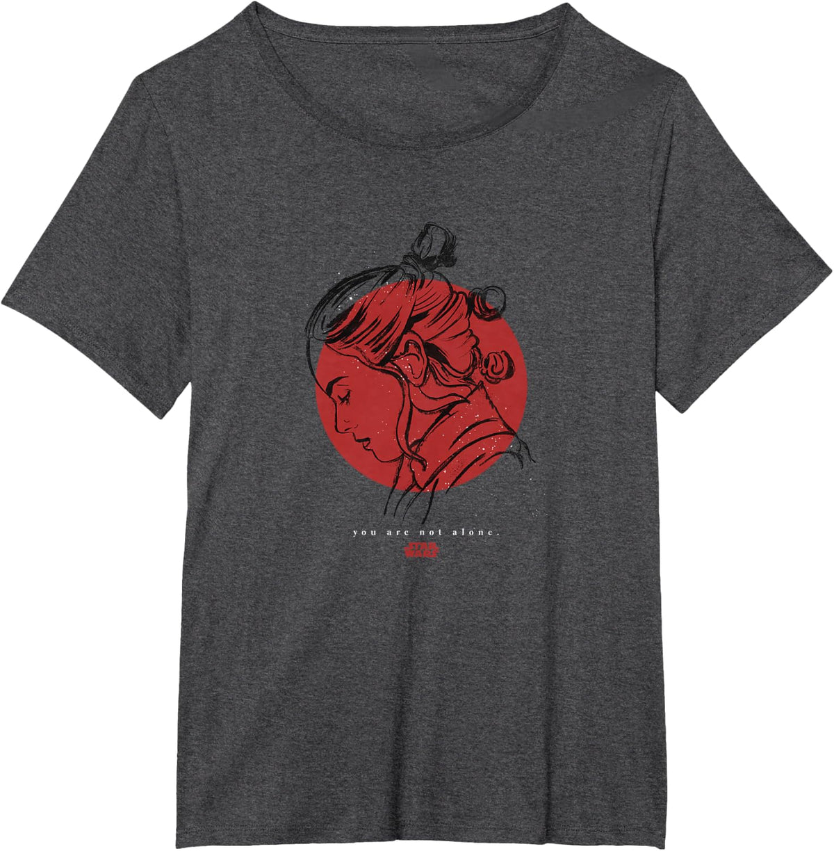 Star Wars Rey You Are Not Alone Valentine's Day T-Shirt - Dark Heather Grey