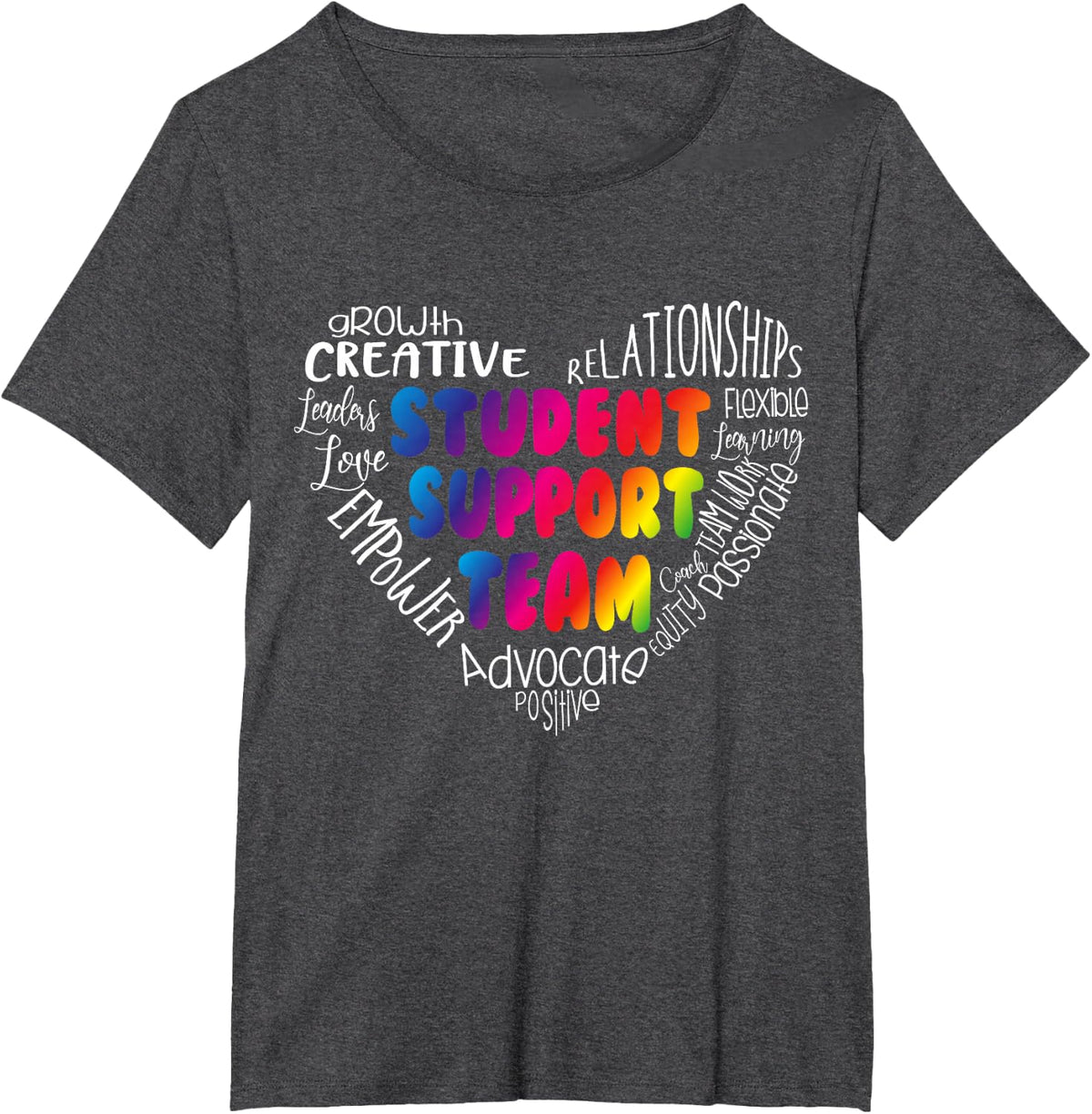 Student Support Team Counselor Social Worker Teacher Crew T-Shirt - Dark Heather Grey