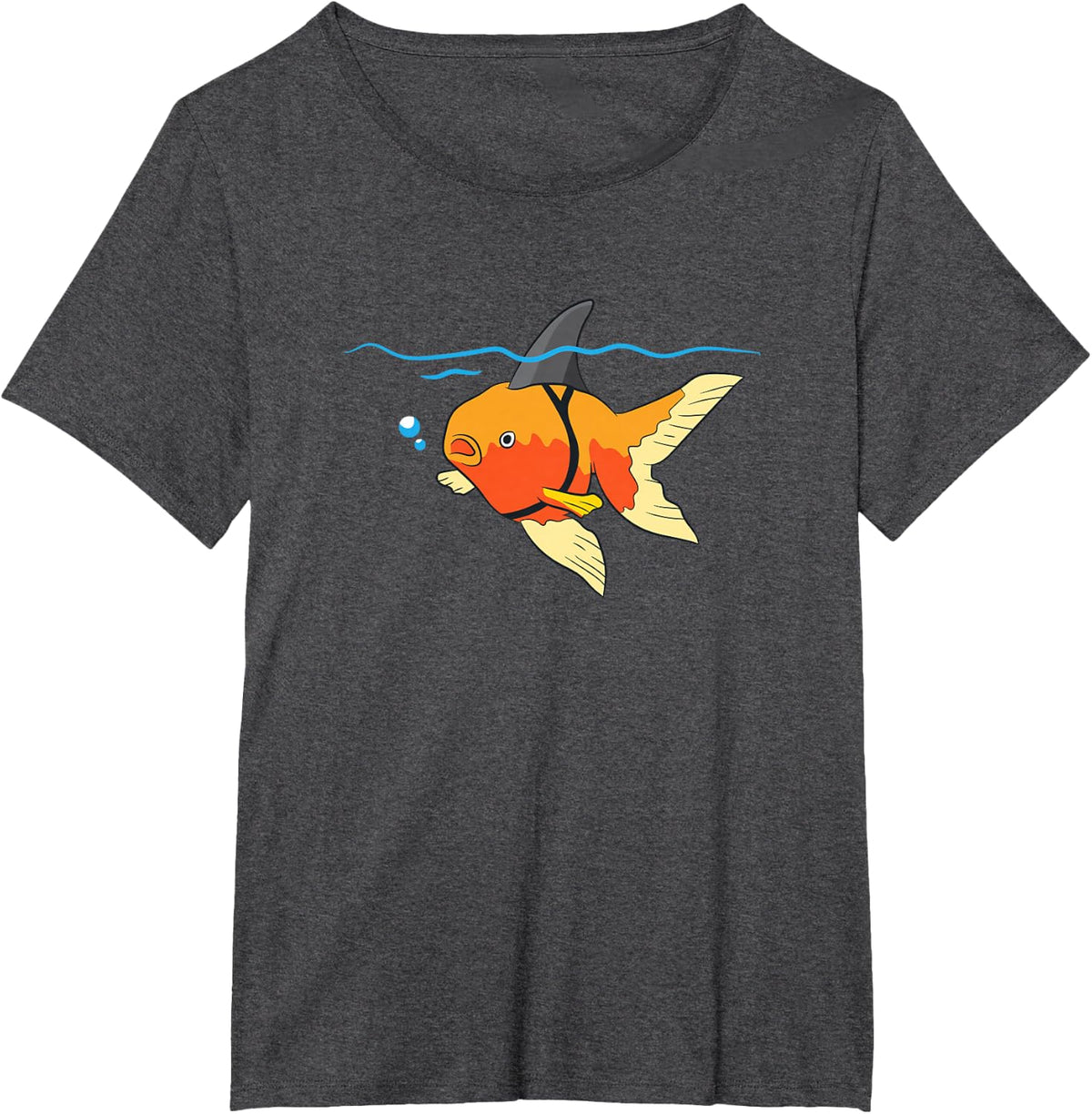 Funny Goldfishes Gifts Cute Goldfish Shark Fin Motivational Goldfish T-Shirt - Dark Heather Grey