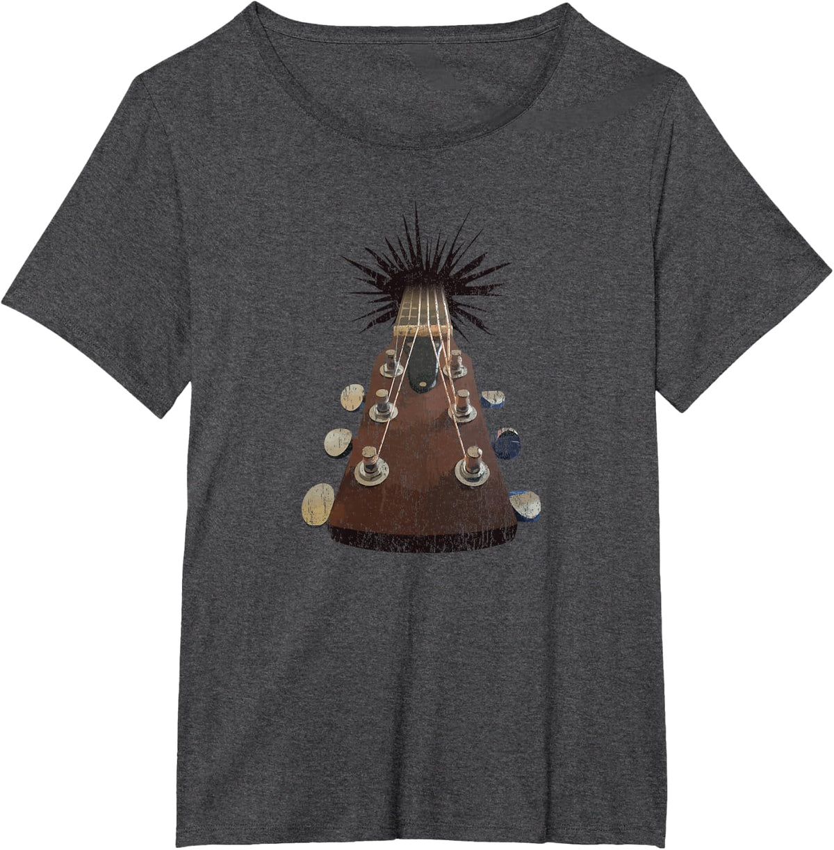 Acoustic Guitar Musician T-Shirt - Dark Heather Grey