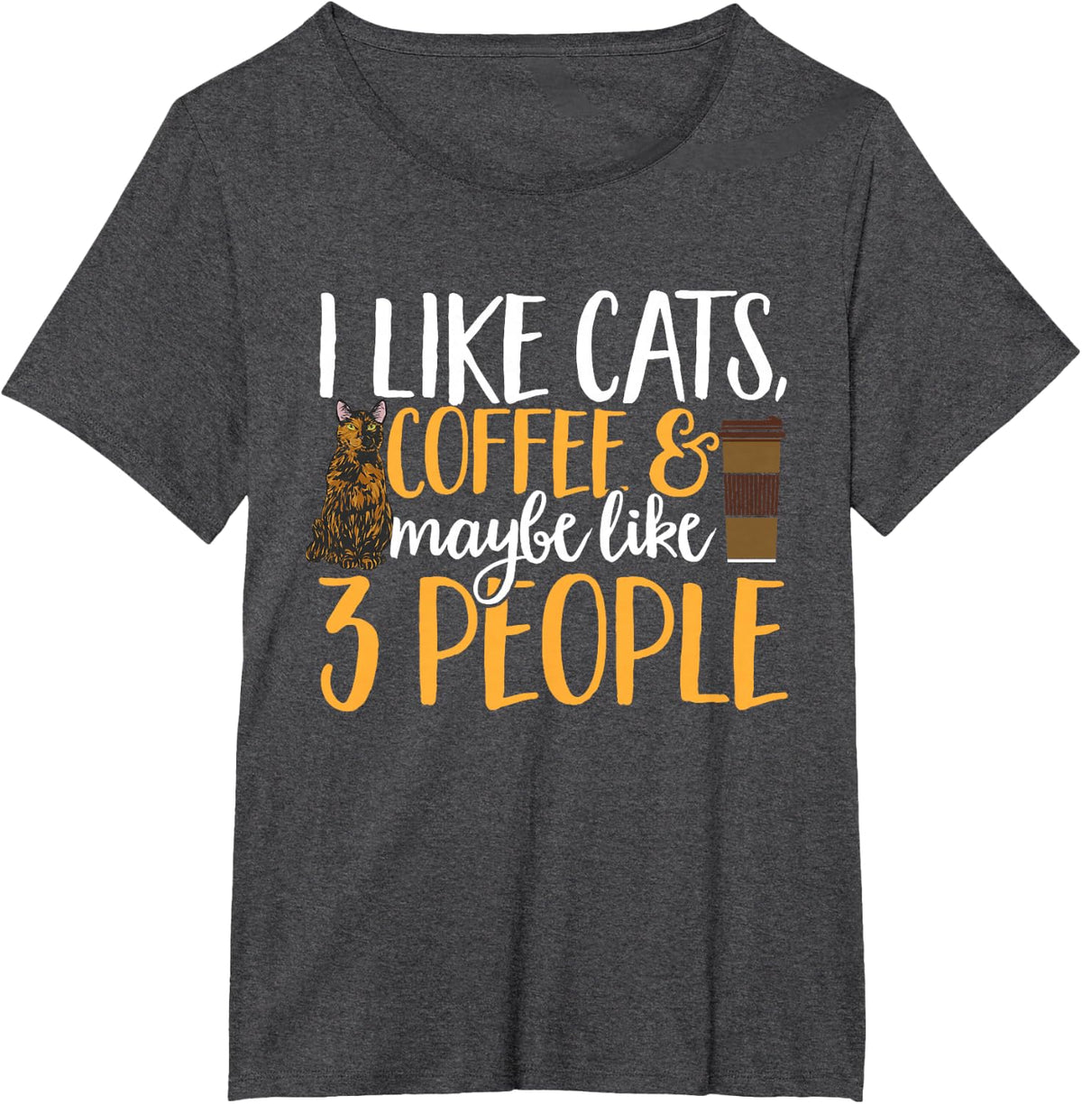Tortoiseshell Cat Tortie T-Shirt - Dark Heather Grey
